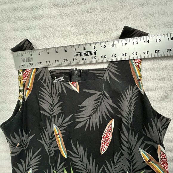 Shannon Marie Hawaii Women's Leafy Print Square Neck Mini Dress Black Large - Picture 6 of 8